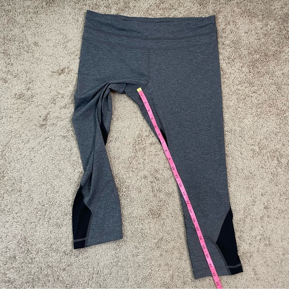Lululemon Inspire Crop II Luxtreme Heathered Black Leggings Size 10 Style W6AMLS - Picture 15 of 16